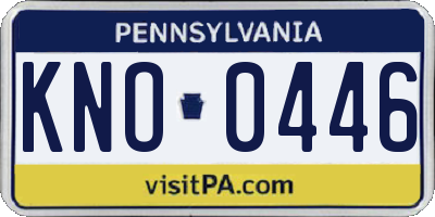 PA license plate KNO0446