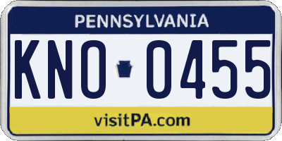 PA license plate KNO0455