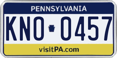 PA license plate KNO0457