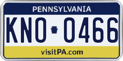 PA license plate KNO0466