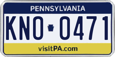 PA license plate KNO0471