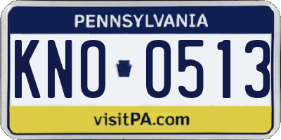 PA license plate KNO0513