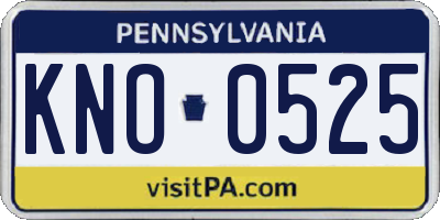 PA license plate KNO0525