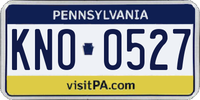 PA license plate KNO0527