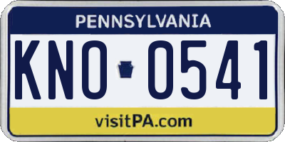 PA license plate KNO0541