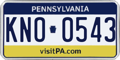 PA license plate KNO0543