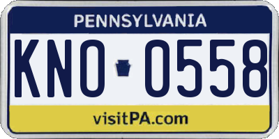 PA license plate KNO0558
