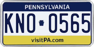 PA license plate KNO0565