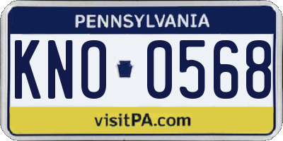 PA license plate KNO0568