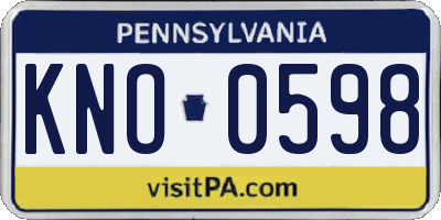 PA license plate KNO0598