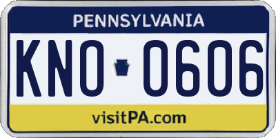 PA license plate KNO0606