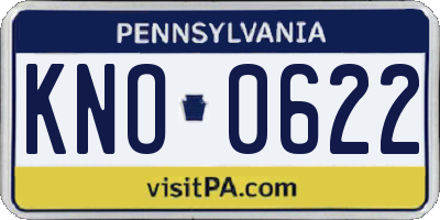 PA license plate KNO0622