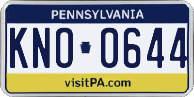 PA license plate KNO0644