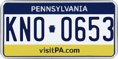 PA license plate KNO0653