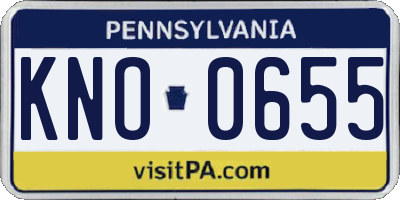 PA license plate KNO0655