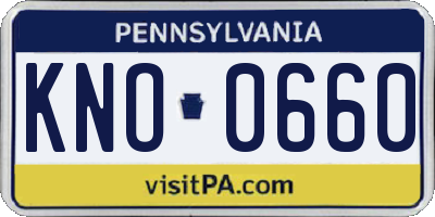 PA license plate KNO0660