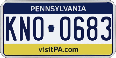 PA license plate KNO0683