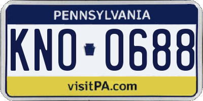 PA license plate KNO0688