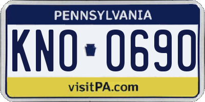 PA license plate KNO0690