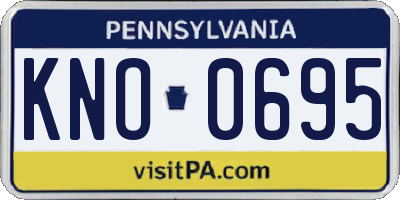 PA license plate KNO0695