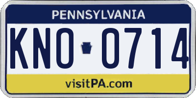 PA license plate KNO0714