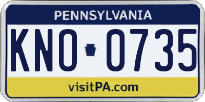 PA license plate KNO0735