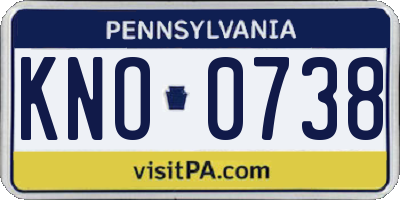 PA license plate KNO0738