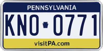 PA license plate KNO0771