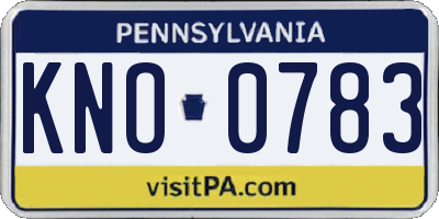 PA license plate KNO0783