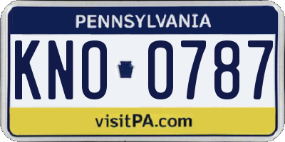 PA license plate KNO0787