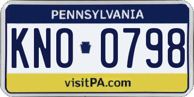 PA license plate KNO0798