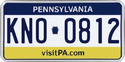 PA license plate KNO0812