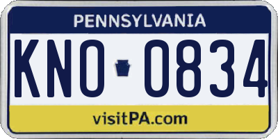 PA license plate KNO0834
