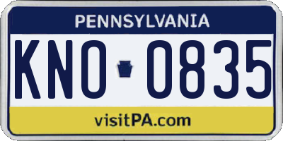 PA license plate KNO0835