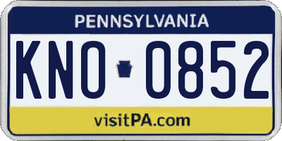 PA license plate KNO0852