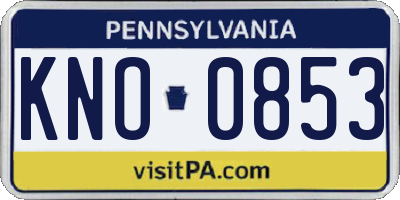 PA license plate KNO0853