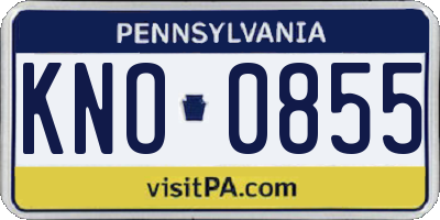 PA license plate KNO0855