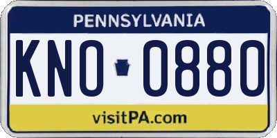 PA license plate KNO0880