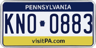 PA license plate KNO0883