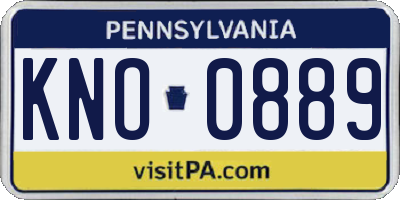 PA license plate KNO0889
