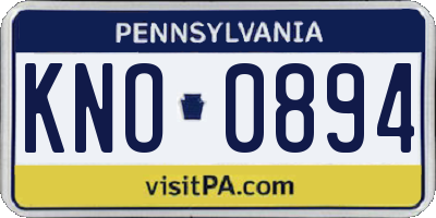 PA license plate KNO0894