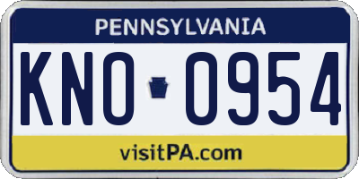 PA license plate KNO0954