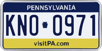 PA license plate KNO0971