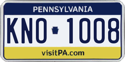 PA license plate KNO1008