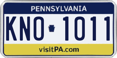 PA license plate KNO1011