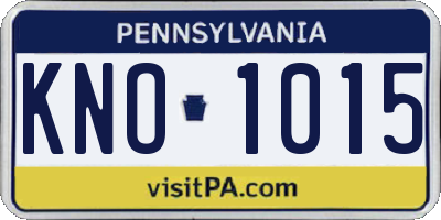 PA license plate KNO1015