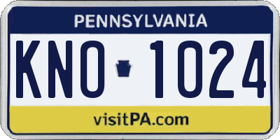 PA license plate KNO1024