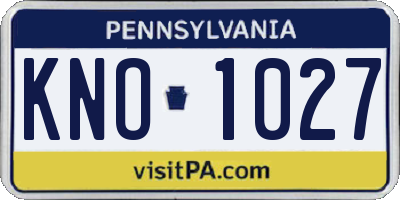 PA license plate KNO1027