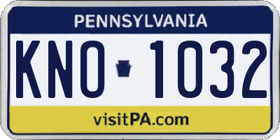 PA license plate KNO1032