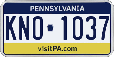 PA license plate KNO1037